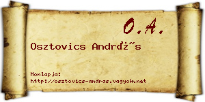 Osztovics András névjegykártya