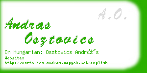 andras osztovics business card